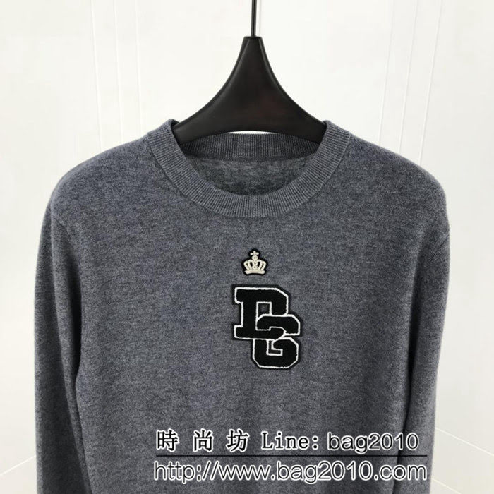 DＧ杜嘉班納 18SS秋冬新款 奴羊毛毛衣 胸口刺繡毛巾底DG圖案 保暖舒適男款羊毛衫 ydi2407